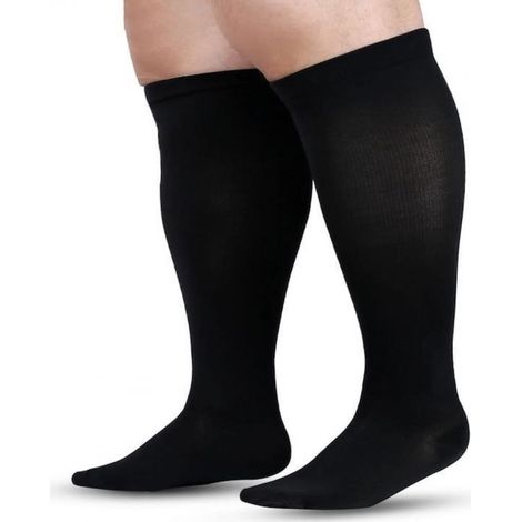 Chaussettes Élastiques Hautes - Grandes Tailles - Coton Polyester Elastane - Confort Et Maintien Optimal - Par 1 - Taille 4XL