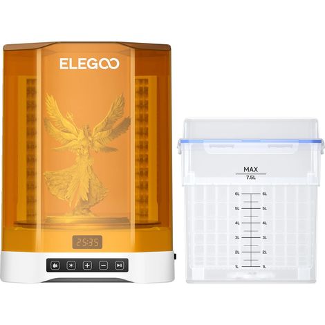 Máquina de limpieza y curado para impresoras 3D, capacidad de 7,5 L, volumen máximo de lavado de 214 mm x 135 mm x 180 mm, alimentación de 100-240 V, certificación CE. (1/5)