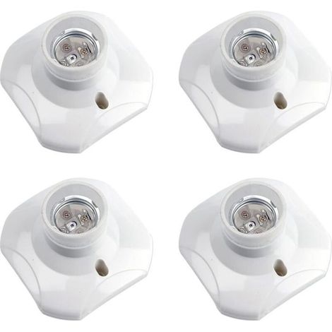Douille Plafond E27 à Visser, Douille E27 Garage, AC 220-240V, Support Douille pour Ampoule LED, Base Plafonnier Culot E27 (1/5)