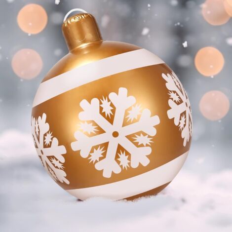 Boule de Noël gonflable géante de 66 cm, idéale pour la décoration de Noël, la maison et le jardin (doré B) (1/5)