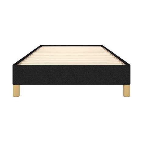 Cadre de lit noir sans matelas, 80 × 200 cm, tissu, tissu doux et respirant, pour chambre, décor moderne, facile à assembler (1/5)