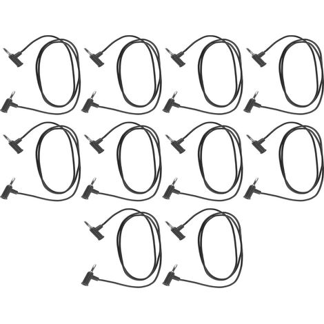 Jeu de 10 cordons de test banane 4mm 30V AC 60V DC 19A, kit d'accessoires pour réparation électronique, noir. (1/5)