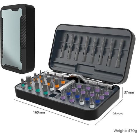 Ensemble de tournevis 42 en 1, coffret magnétique pour tournevis, poignée à cliquet détachable, outil de réparation multifonctionnel, kit d'outils pour la maison,... (1/2)