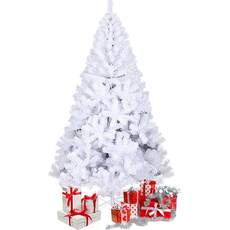 SWANEW Albero di Natale all'interno dell'albero di Natale Albero di Natale con supporto 180cm Bianco (1/5)