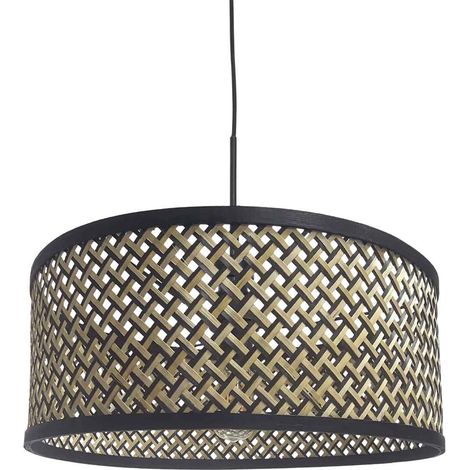 Steinhauer - lámpara colgante - Sparkled Light - negro - bambú