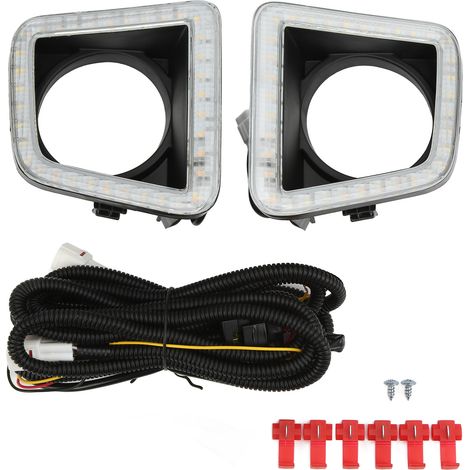 Paar 12V LED-Tagfahrlichter, links und rechts, weißes und oranges Licht, Ersatz für Toyota Tundra 2014-2021 (1/3)
