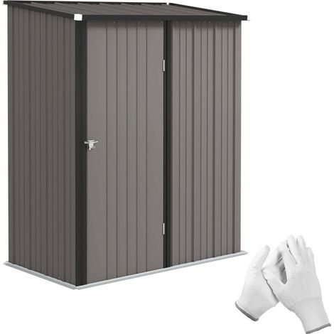 Abri de jardin/remise à outils, porte verrouillable, résistant aux intempéries, 161,5 cm x 94,5 cm x 196 cm, noir