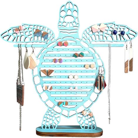[Rangement bijoux] Tortue marine Support de présentation pour boucles d'oreilles Organiseur de 20 crochets déco pour collection de bijoux (1/5)