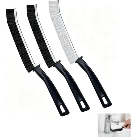 Brosse à Joints Poils Durs, Lot de 3 Brosses de Nettoyage pour Coins et Fentes, Idéal pour Carrelage, Salle de Bain et Cuisine (1/5)
