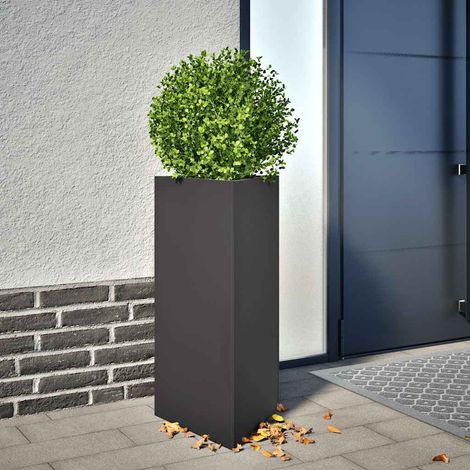 vidaXL Fioriere da Giardino 2 pz Nere Triangolari 40x34,5x75cm Acciaio