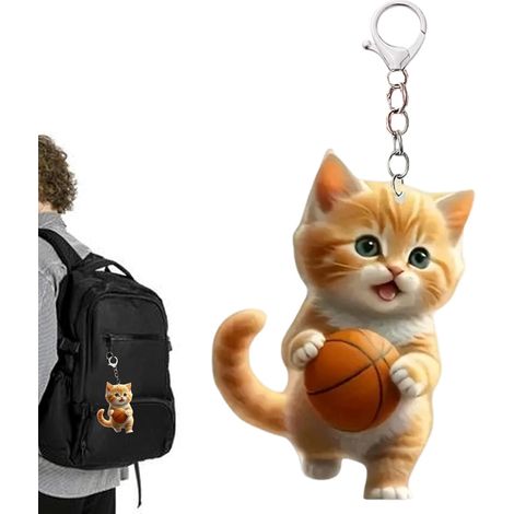 Katzen Sitzplatz orangefarbener Katzen Anhänger 2D Katzen