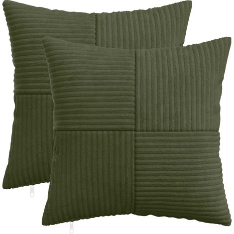 Federa 2 pcs ALMELO Verde 45 x 45 cm corduroy vidaXL