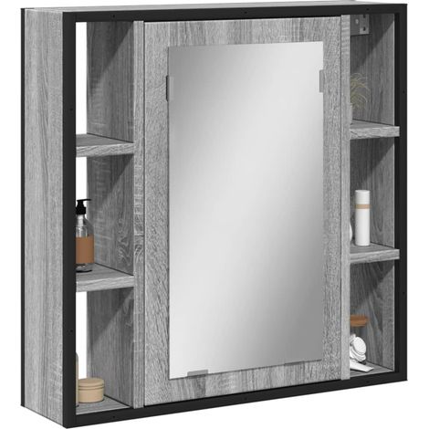 Bad-Spiegelschrank Grau Sonoma 60x16x60 cm Holzwerkstoff