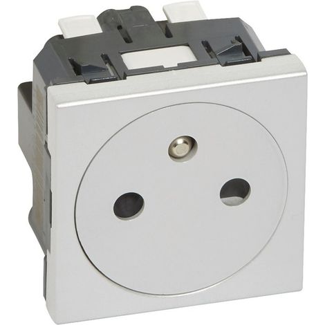 Prise de courant 2P+T Surface Mosaic Legrand Finition: Aluminium