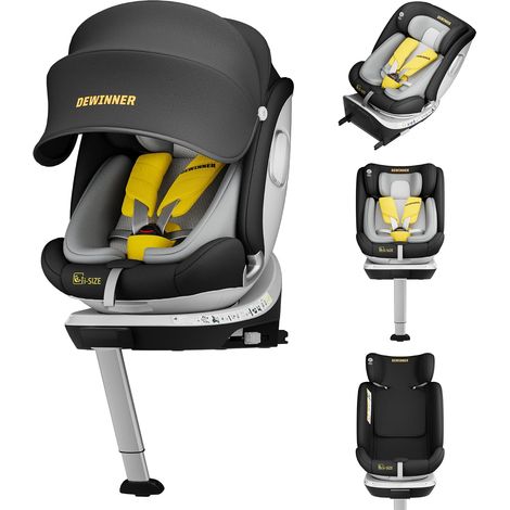 Dewinner – Siège auto bébé 0-36 kg – Groupe 0+/1/2/3 – ISOFIX – Pivotant 360° – Harnais 5 points – Appui-tête réglable – Protection anti-chocs (1/5)
