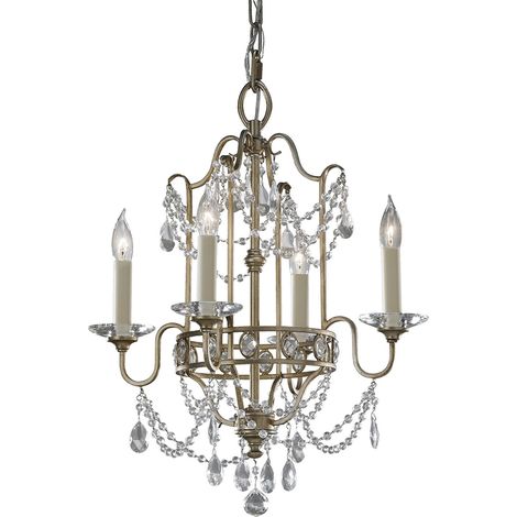 Elstead Gianna - Lampadario 4 Luci Finitura Argento, E14 (1/3)