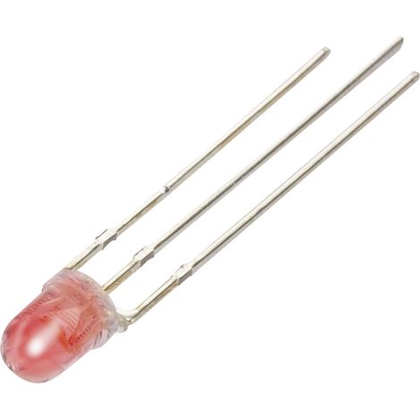 TRU COMPONENTS YBR-40FRW00-A LED bedrahtet Rot, Weiß Rund 4 mm 790 mcd, 2750 mcd 68 °, 71 ° 20 mA,