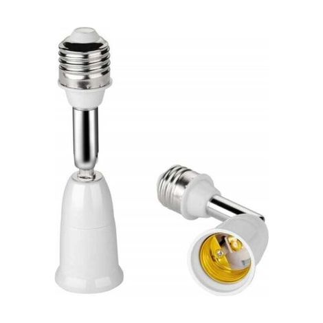 Lot de 2 adaptateurs d'extension de douille d'ampoule E26/E27 à 180 degrés, culot E26/E27 à E26/E27 à base moyenne réglable (1/4)