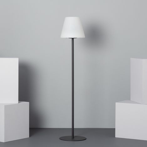 Lámpara de Pie Exterior de Metal LED Solar Larso 3000K Blanco Cálido
