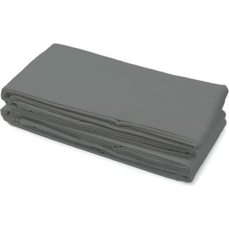 Drap Plat - Microfibre - 180 x 290 cm - Pour 1 Personne - Anthracite (1/4)