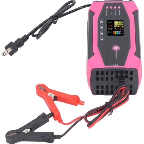 Chargeur intelligent à impulsions pour batteries plomb-acide, 12V 10A / 24V 5A, universel voiture et moto, prise US 110-240V (1/5)