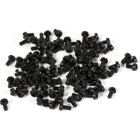Nylon Boulons Vis , M3 Vis Ecrou Boulon Tête Ronde Cruciforme Cylindrique en Nylon 6mm (Noir) (1/5)