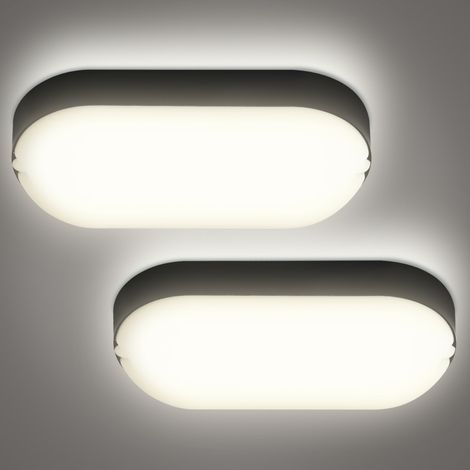 Randaco Apparecchio per ambienti umidi IP54 15W LED Lampada da soffitto Per garage, cantina, officina 2x (1/5)