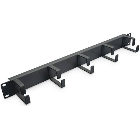 Panel guiacables armario rack 19 de 1U con 5 anillas  Negro (1/4)