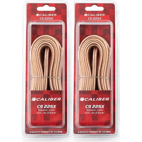 Câbles Audio Caliber CS-225X pour haut-parleur, 2x10M - 2x 2.5mm2 - Transparent