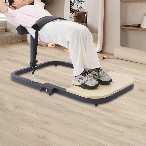 Machine professionnelle de soulèvement de hanche pour l'entraînement à domicile - Coussin hip thrust avec barre de musculation et 2 bandes élastiques de 13,6 kg - Capacité de charge : 150 kg (1/5)