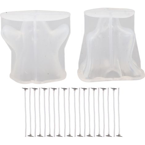 Moule à Bougie Halloween 2 Pièces Silicone Forme Fantôme, Moulage Lisse Lavable pour Créations Artisanales (1/5)