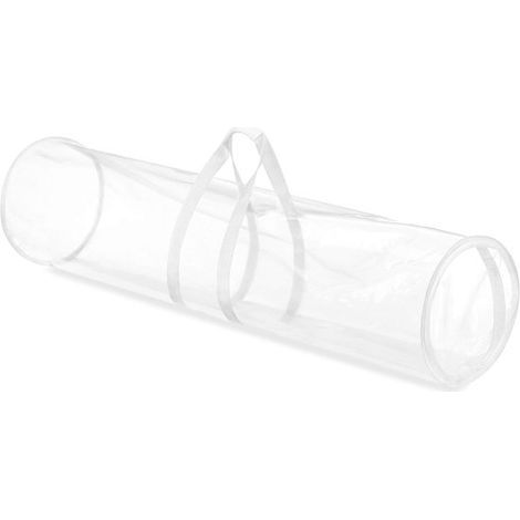 Longziming - Organisateur de papier cadeau - Sac de rangement - Vinyle transparent avec fermeture éclair - Convient pour jusqu'à 25 rouleaux et divers matériaux d'emballage - 1 pièce (1/5)