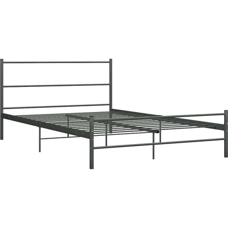 Maison Exclusive - Cadre de lit avec tête de lit sans matelas gris 160x200cm métal (1/5)