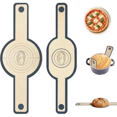 Lot de 2 - Support à pain en silicone - Écharpe à pain - Tapis de cuisson en silicone - Rond et ovale - Tapis de cuisson antiadhésif et résistant à la chaleur - Gris - Écharpe à pain réutilisable pour (1/5)