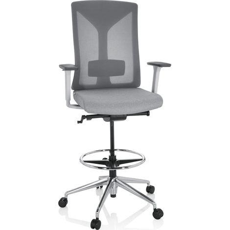 Arbeitsstuhl / Arbeitshocker HALIFAX WORK Stoff / Netzstoff grau hjh OFFICE (1/5)