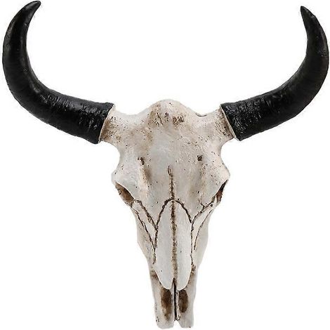 Tête de crâne de vache Longhorn en résine, décoration murale, sculpture animalière 3D. (1/5)