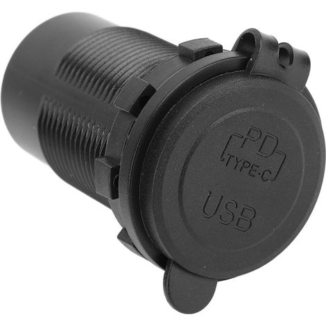 Caricabatterie da auto impermeabile da 12 V 65 W USB-C PD3.0 18 W QC3.0, adattatore di ricarica USB a 2 porte per moto, camper e barca (1/5)