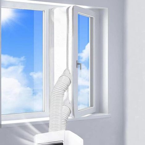 Joint de fenêtre 3 m pour climatiseur mobile, kit universel avec fermeture éclair et Velcro, manches extensibles, installation facile et économie d'énergie (1/5)