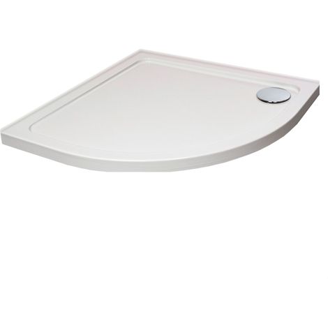 White Quadrant Stone Shower Tray with Corner Waste Position with Upstands - 800 x 800 mm - Balterley