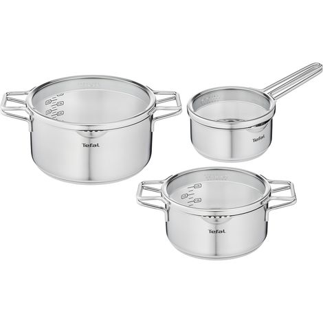 Tefal H852S3 Nordica 6-teiliges Topfset silber Topf (1/5)