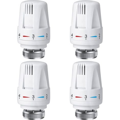 4 PCS Tête Thermostatique Radiateur, Tête Thermostat Radiateur TRV M30 x 1,5, Vanne Thermostatique Radiateur (1/5)