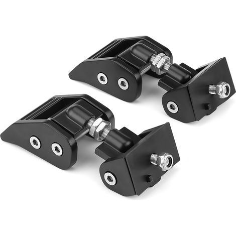 Black metal and plastic hood locks – Compatible with Jeep Wrangler JK Unlimited 2007-2017 – Lightweight and durable – Improved design (1/5)