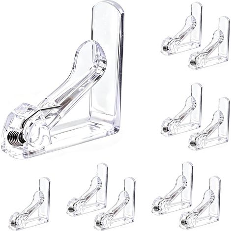 Lot de 10 pinces à nappe transparentes à ressort, clips de fixation antiglisse pour table de 2 à 4 cm d'épaisseur (1/5)
