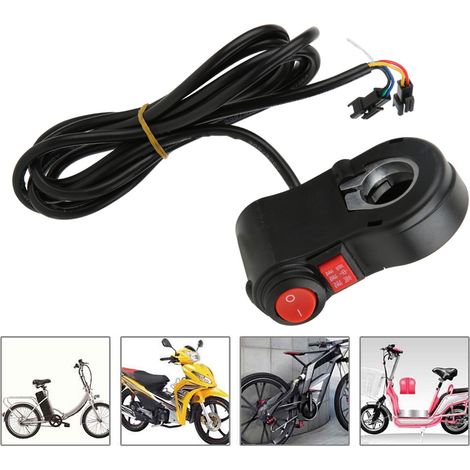 Interrupteur de guidon vélo électrique 5 boutons poussoir contrôle 3 vitesses Marche/Arrêt