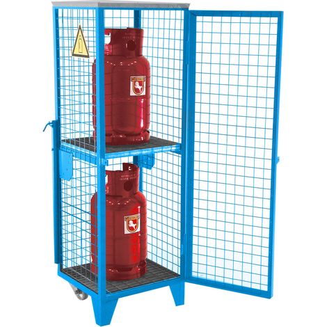 Bauer Gasflaschen-Depot GFD-R 2, Lichtblau, 2 Türen, Drahtgitter für 2x 11 kg-Gasflaschen