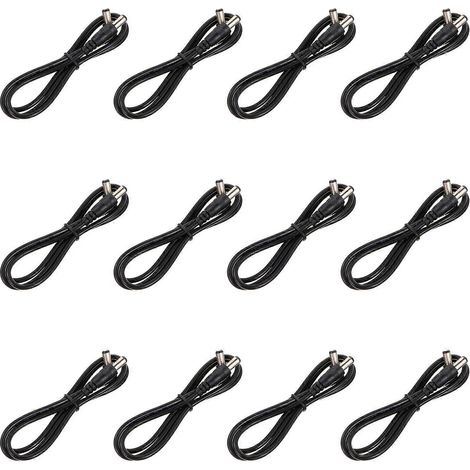 Lot de 12 câbles d'alimentation pour pédales d'effet de guitare électrique-65.00X2.20X0.80CM-Black