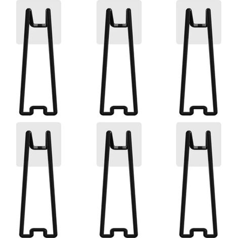 Supports de Cadre Photo, 6 Pcs Porte Arrière de Chevalet Auto-adhésifs, Présentoirs d'affichage en Acier Inoxydable pour Chevalet, Peintures (1/5)