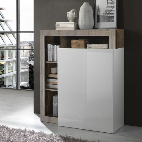 Credenza Mogol 108x42x127H colore bianco lucido pero (1/5)