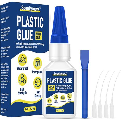30g Super Colle Extra Forte, Colle Forte pour PLA, ABS, Plastique, Maquettes, Verre Acrylique, Impression 3D, Usage Amateur et Professionnel, Adhésif Puissant & Séchage Rapide (1/5)
