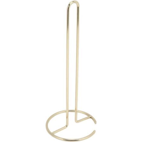 BUNTHAUS Range-rouleaux de papier toilette sur pied, support de rangement pour rouleaux de papier toilette et essuie-tout pour bureau et cuisine (or)